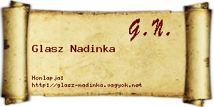Glasz Nadinka névjegykártya
